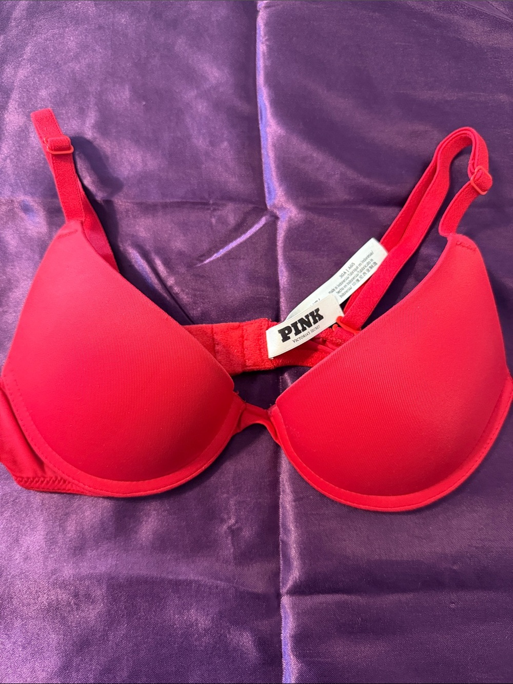 PINK Victoria's Secret Bright Red Lightly Padded T-Shirt Bra
